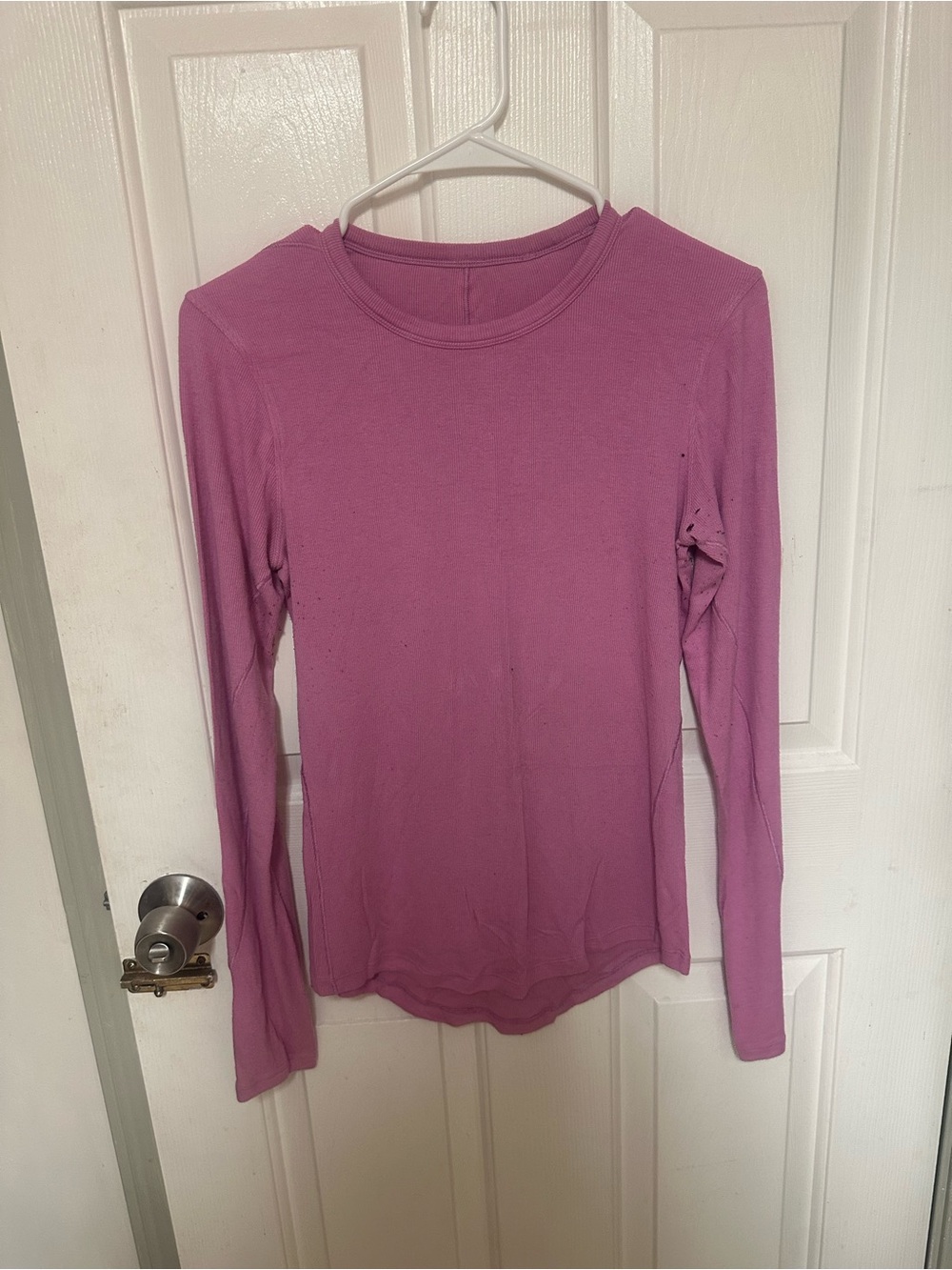 Lululemon Align Women's Long Sleeve Shirt Ribbed Crewneck Top - Pink